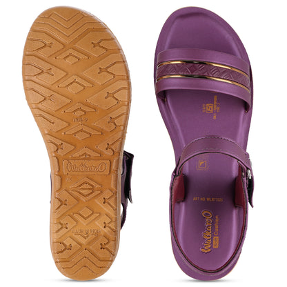 Women's Wedge Heel Sandals  - WLR77025 Plum