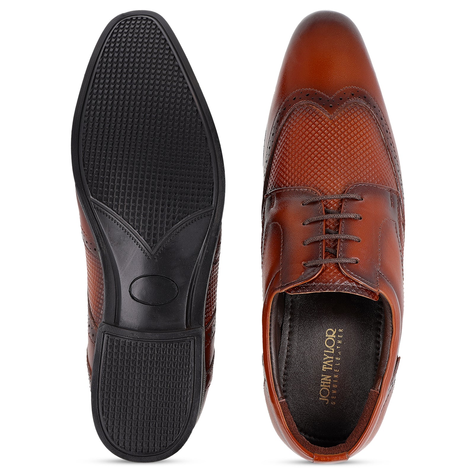 JOHN TAYLOR Men's Brogue Leather Formal Shoes - JT97525 Brown
