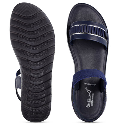 Women's Wedge Heel Sandals  - WLP77014 Blue
