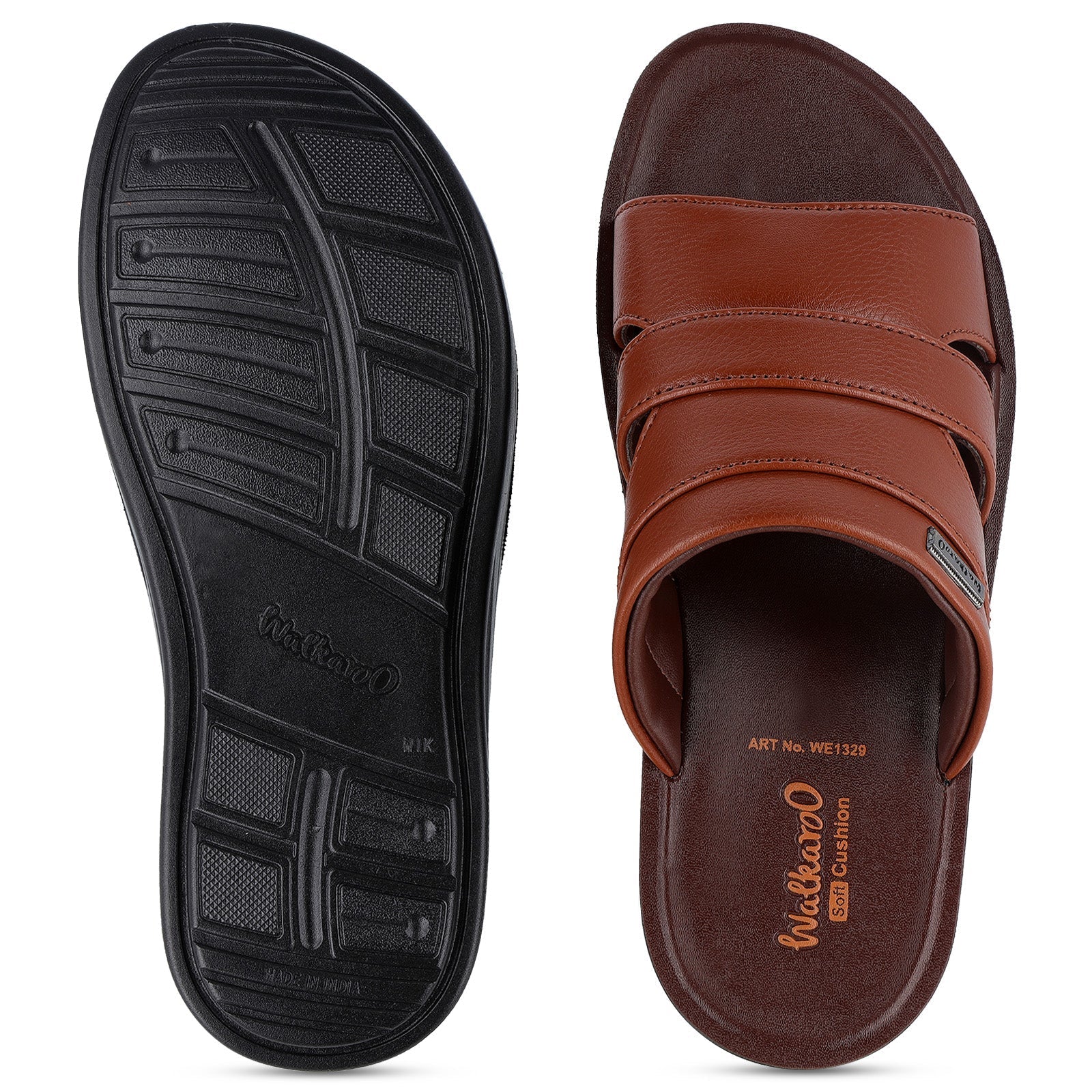 Walkaroo+ Men Sandals - WE1329 B Brown - Walkaroo Footwear