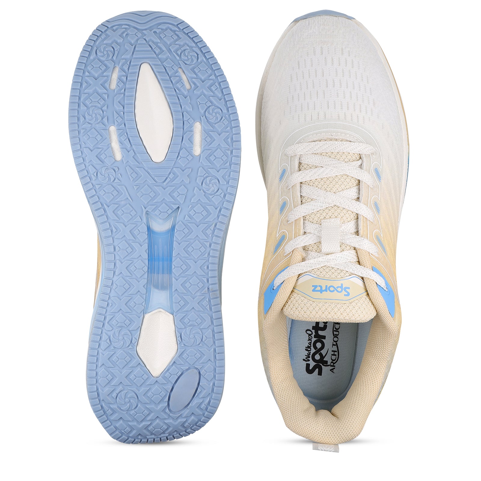 Men's Lace-up Sports Shoe - WS9151 Beige White
