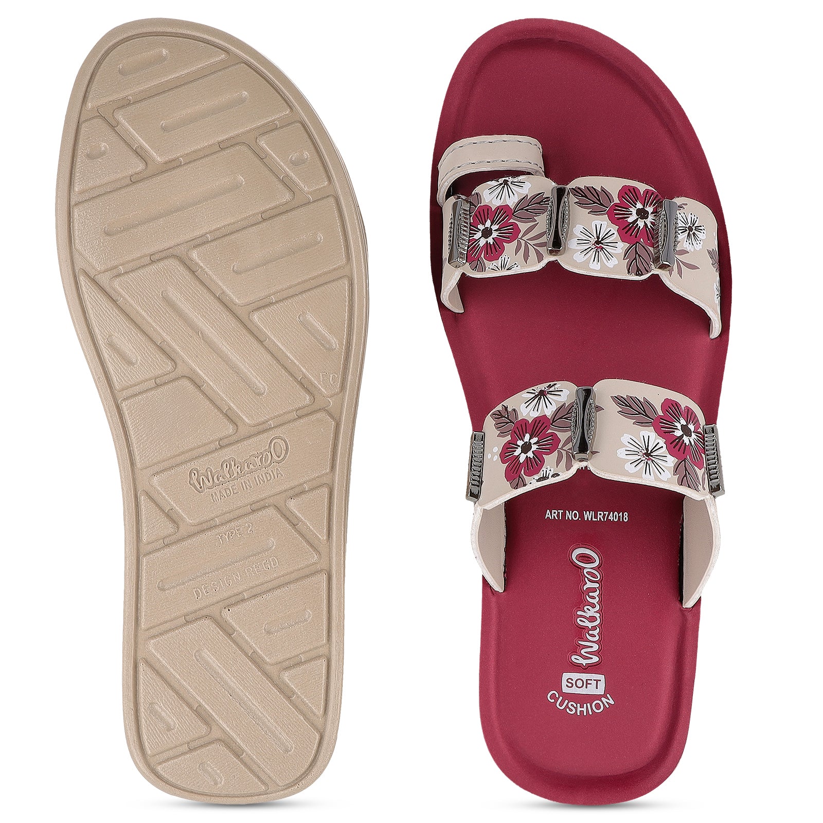 Women's Daily Wear Sandals - WLR74018 Maroon