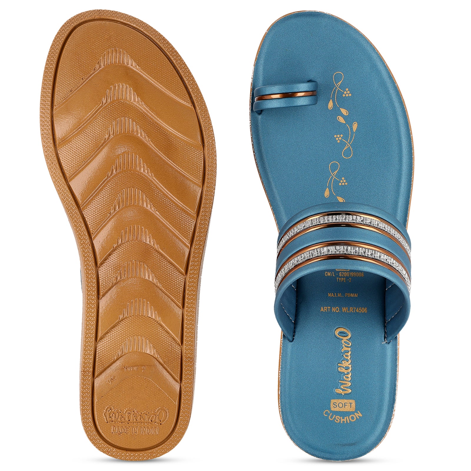 Women's Wedge Heel Sandals  - WLR74506 Peacock Blue