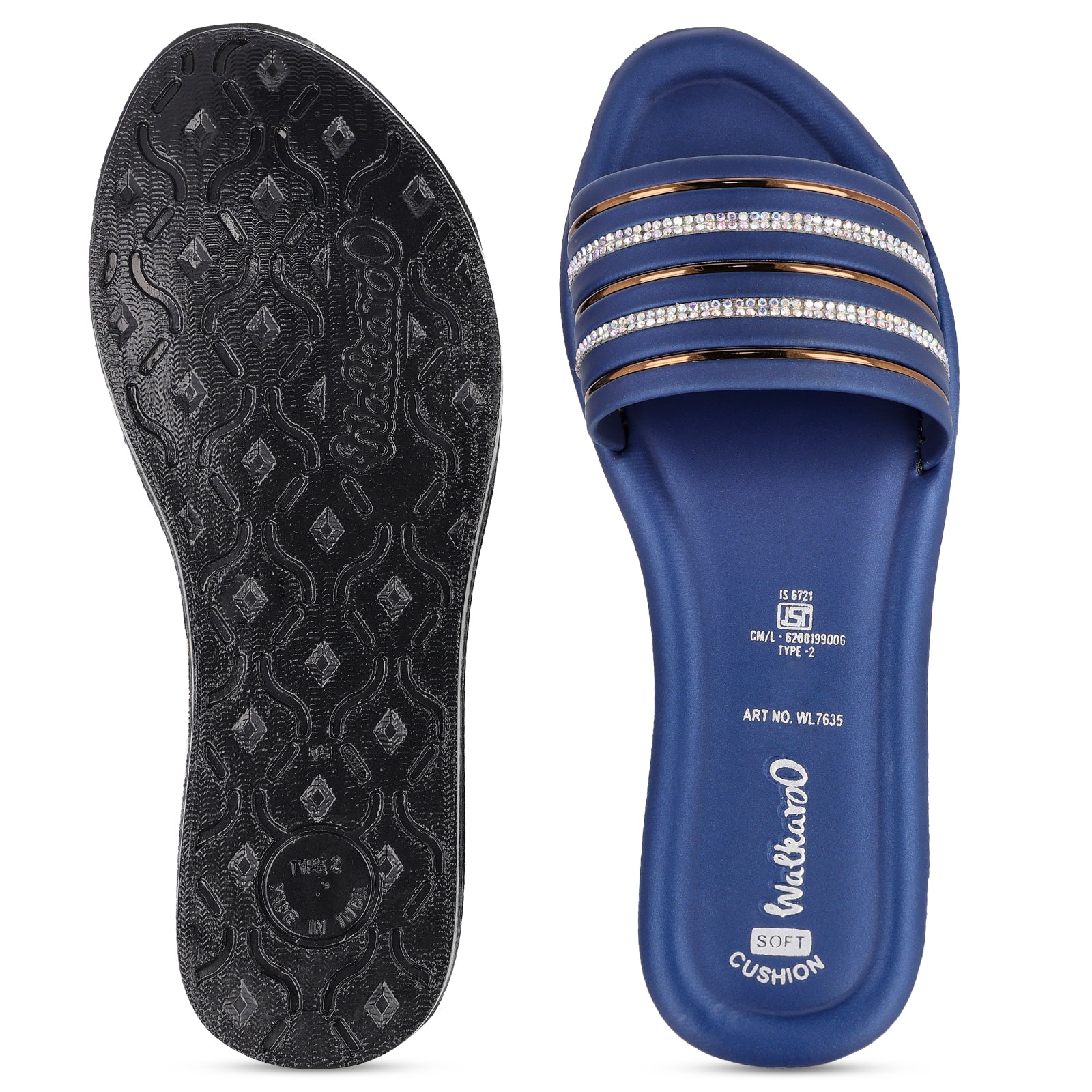 Women's Slide Sandals - WL7635 Navy Blue