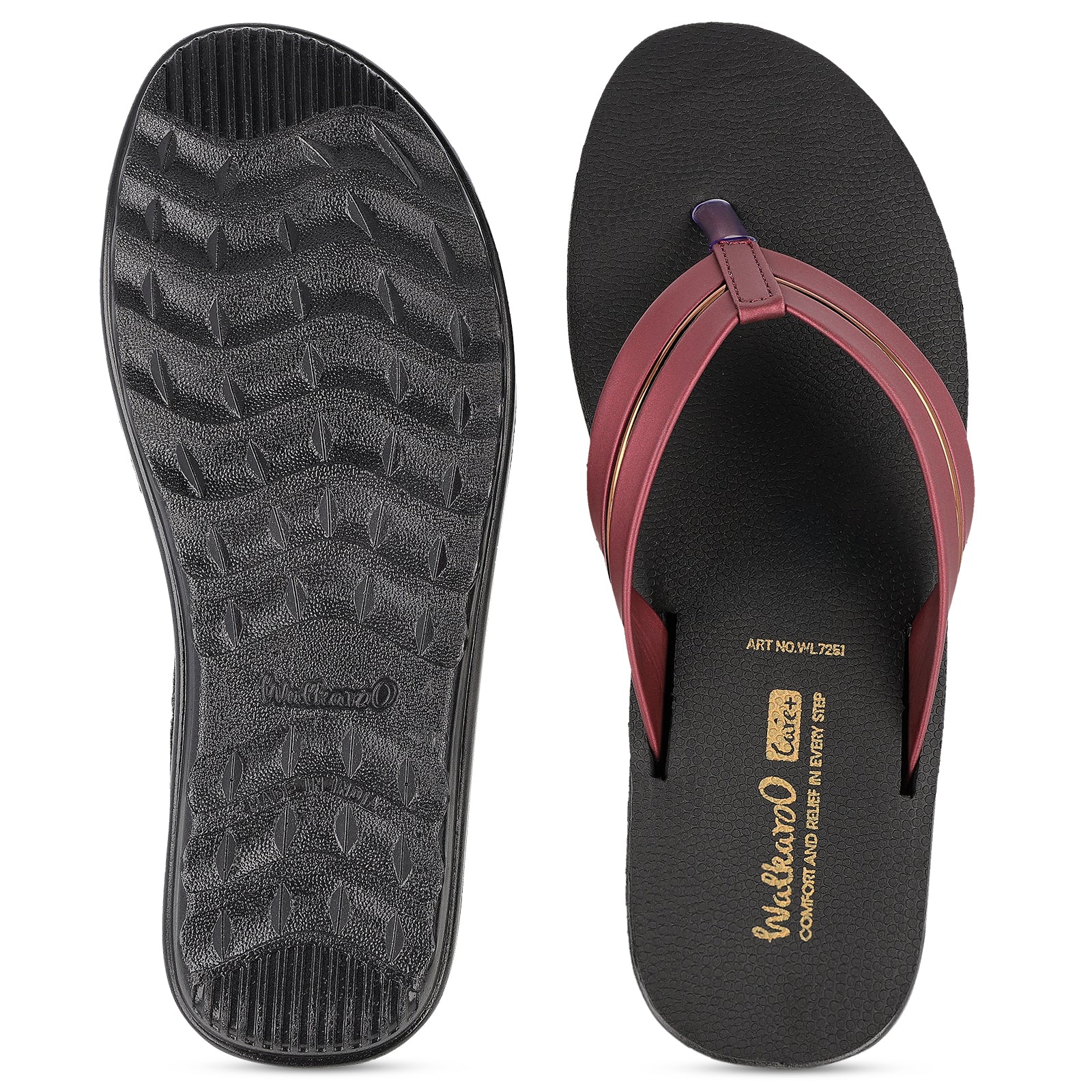 Women's Daily Wear Sandal  - WL7251 Burgundy