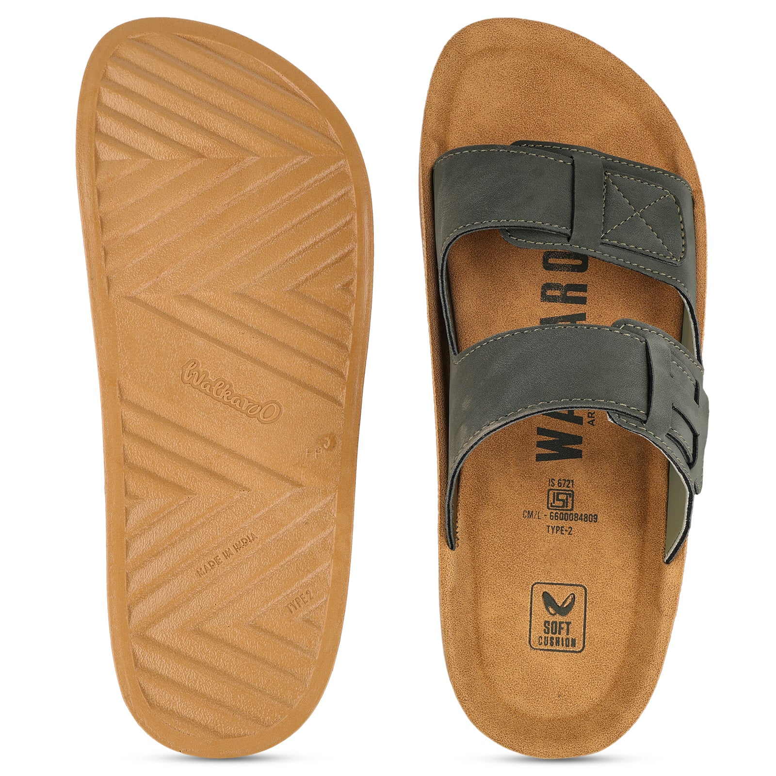 Buy Men's Daily Wear Sandals - WGR53211 Olive Online