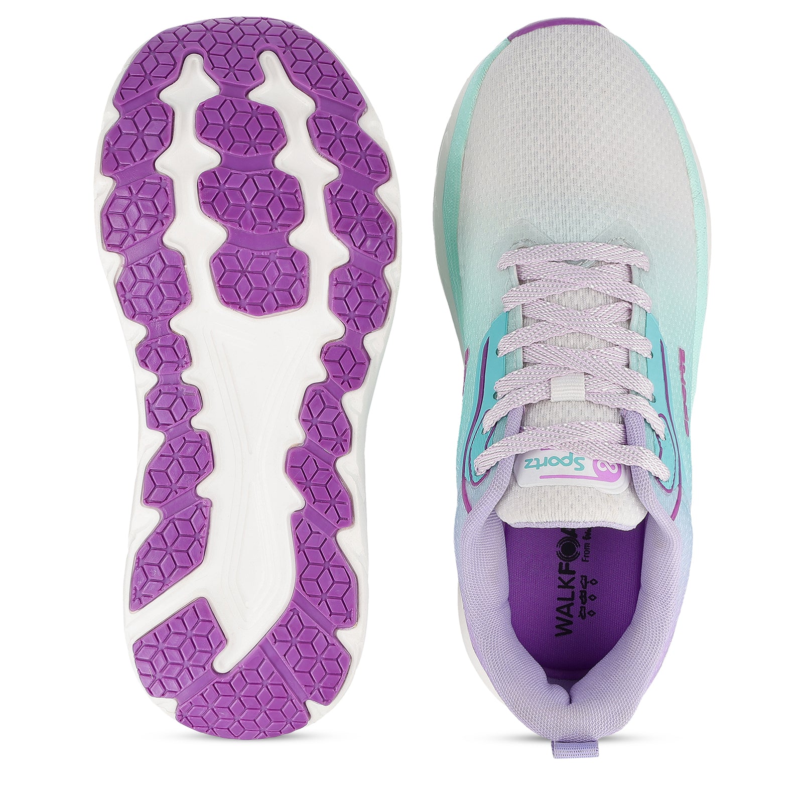 Women's Lace-up Sports Shoe - WS9917 Purple Green