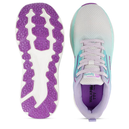 Women's Lace-up Sports Shoe - WS9917 Purple Green
