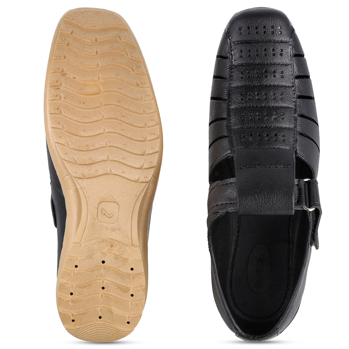 Men's Fisherman Sandals - 12305 Black Beige
