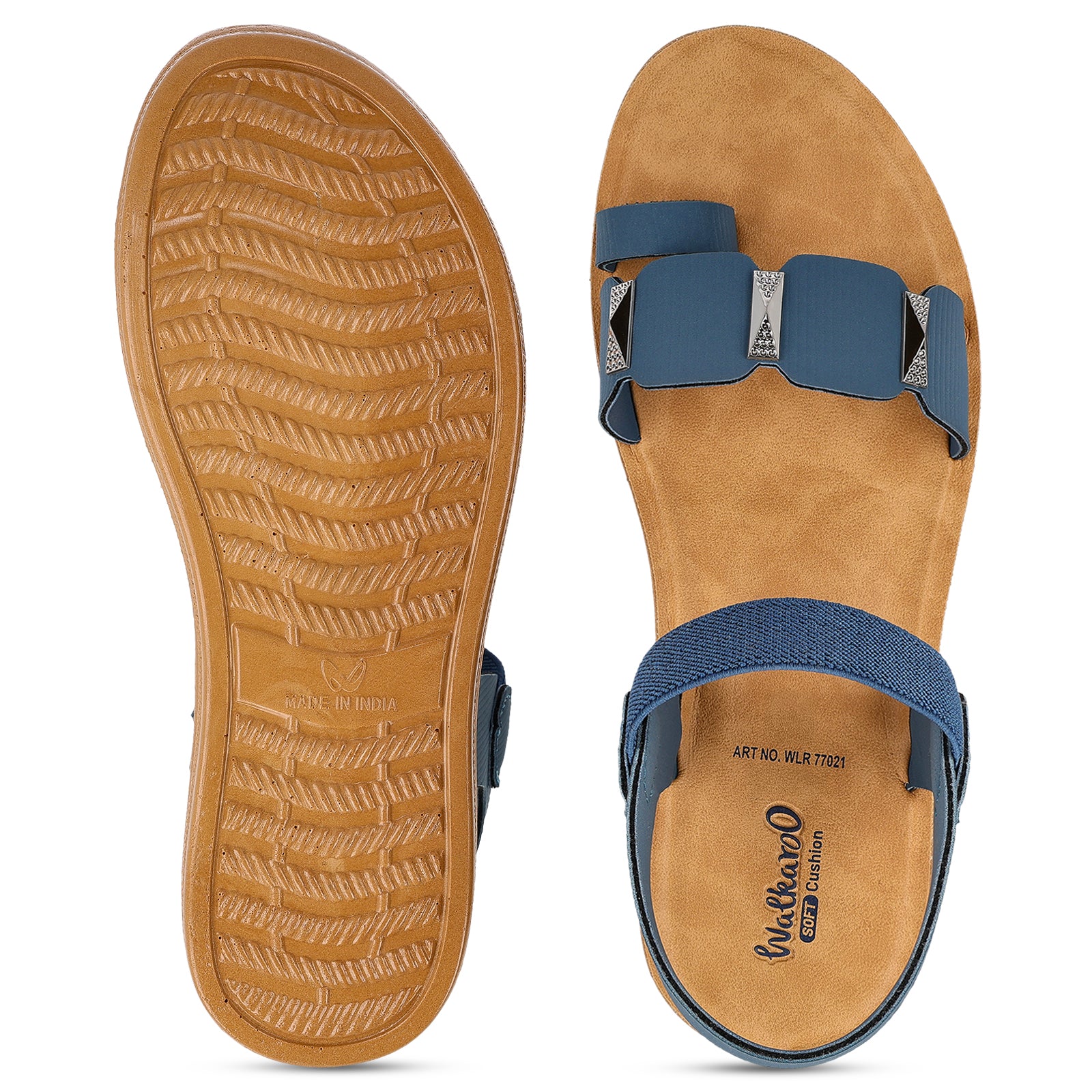 Women's Wedge Heel Sandals  - WLR77021 Peacock Blue