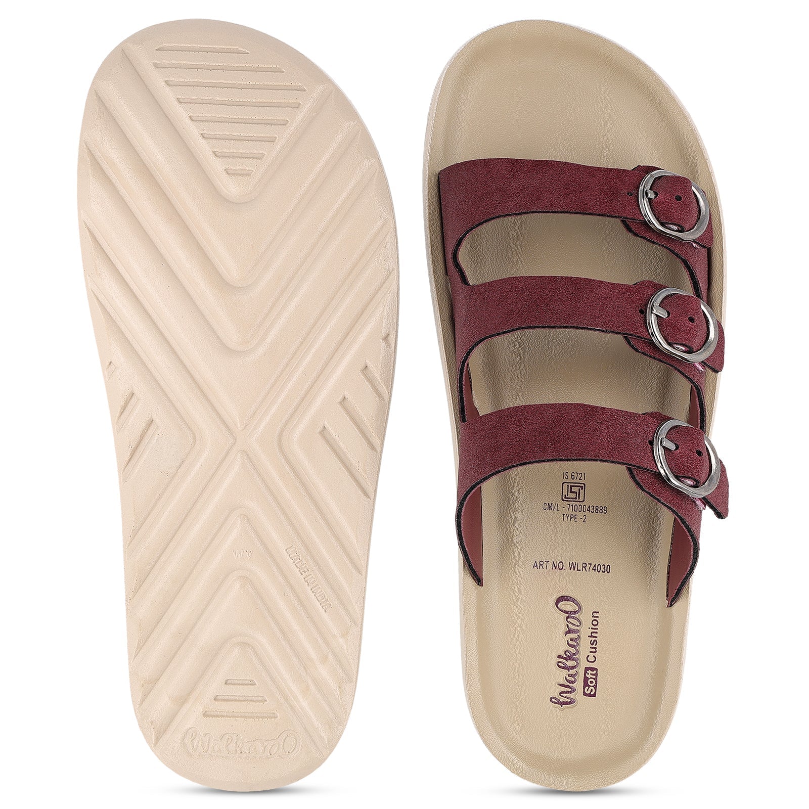 Women's Daily Wear Sandals - WLR74030 Maroon