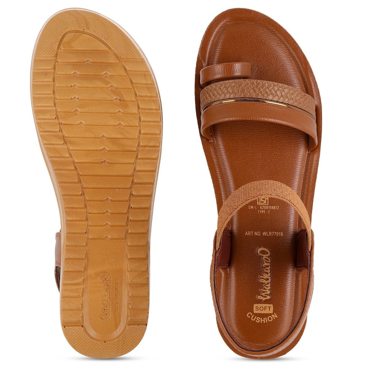 Women's Wedge Heel Sandals  - WLR77018 Brown