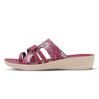 Women's Daily Wear Sandals - WLR75207 Maroon