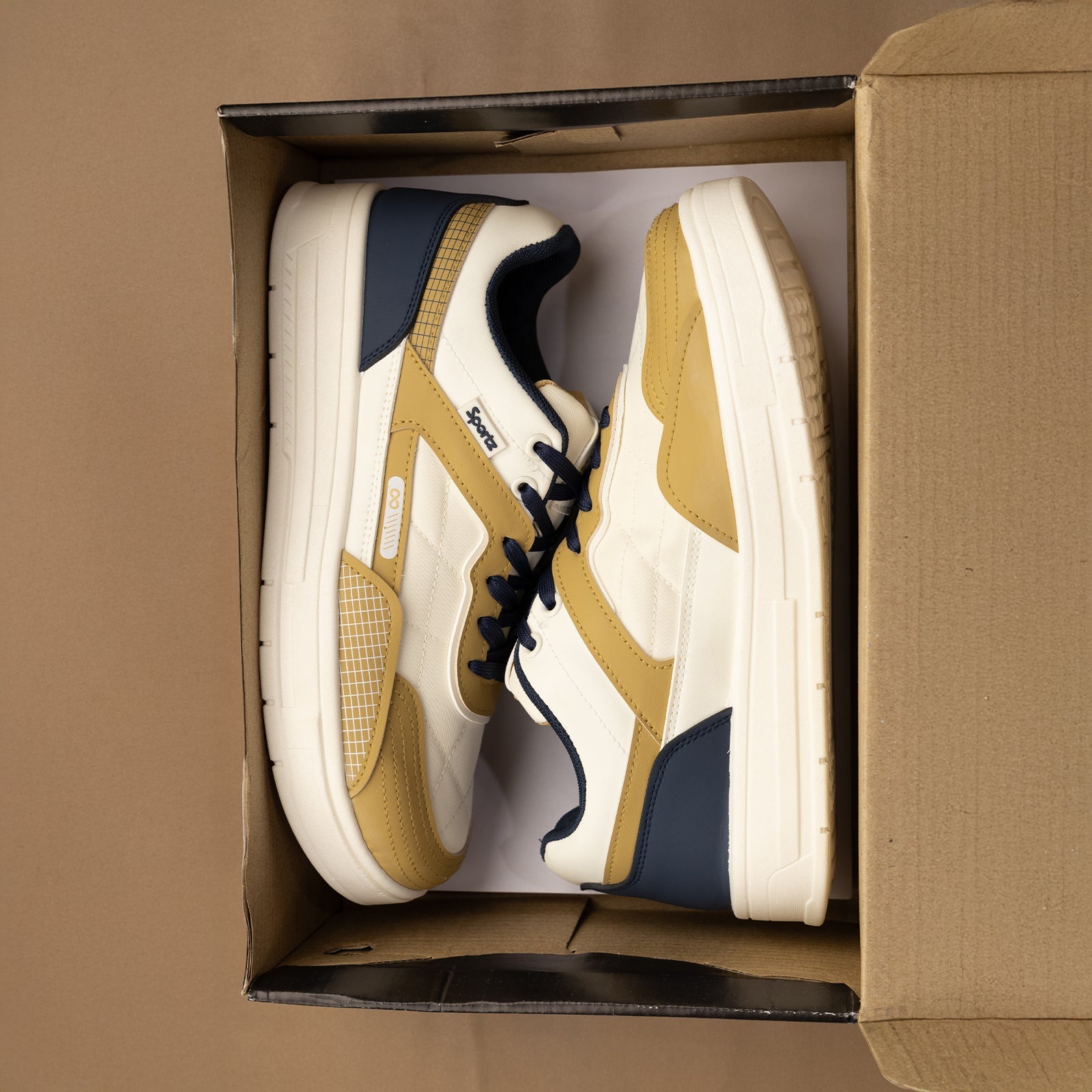 Men's Sports Sneakers - SGE24005 White Beige