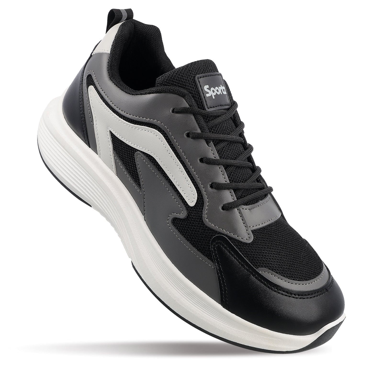 Men's Lace-up Walking Shoes - WS9129 Black Grey