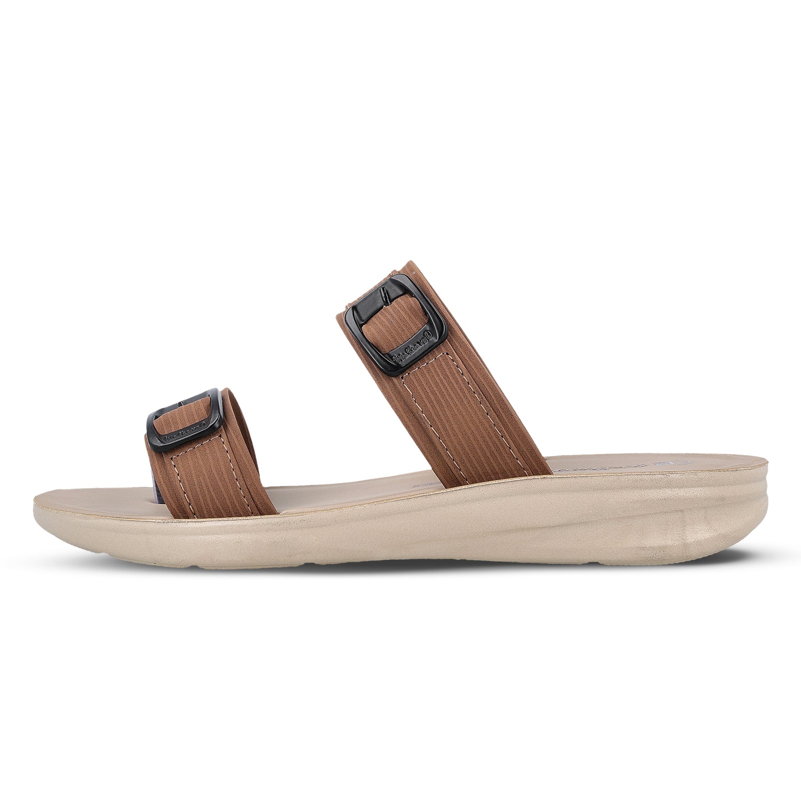 Women's Daily Wear Sandals  - WLR74003 Brown Cream