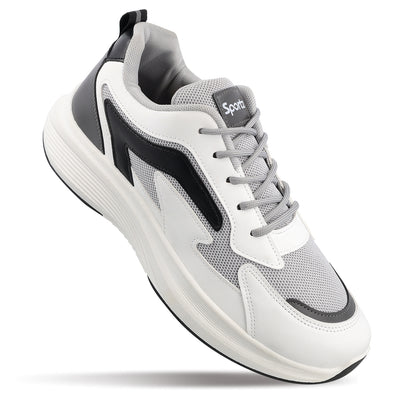 Men's Lace-up Walking Shoe - WS9129 White Black