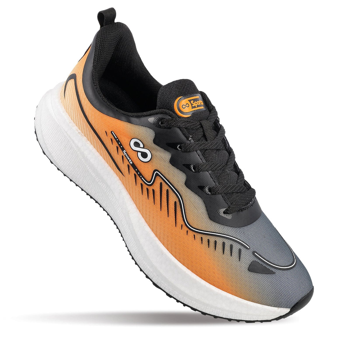 Men's Active Beads Sports Shoes - WS9163 Grey Orange