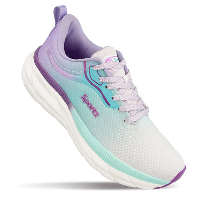 Women's Lace-up Sports Shoe - WS9917 Purple Green