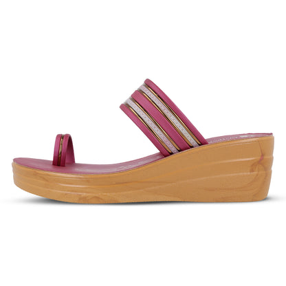Women's Wedge Heel Sandals  - WLR74506 Maroon