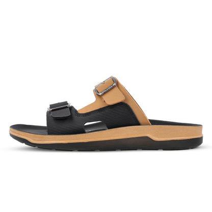 Men's Daily Wear Comfort Sandals - WGP53210 Black Beige