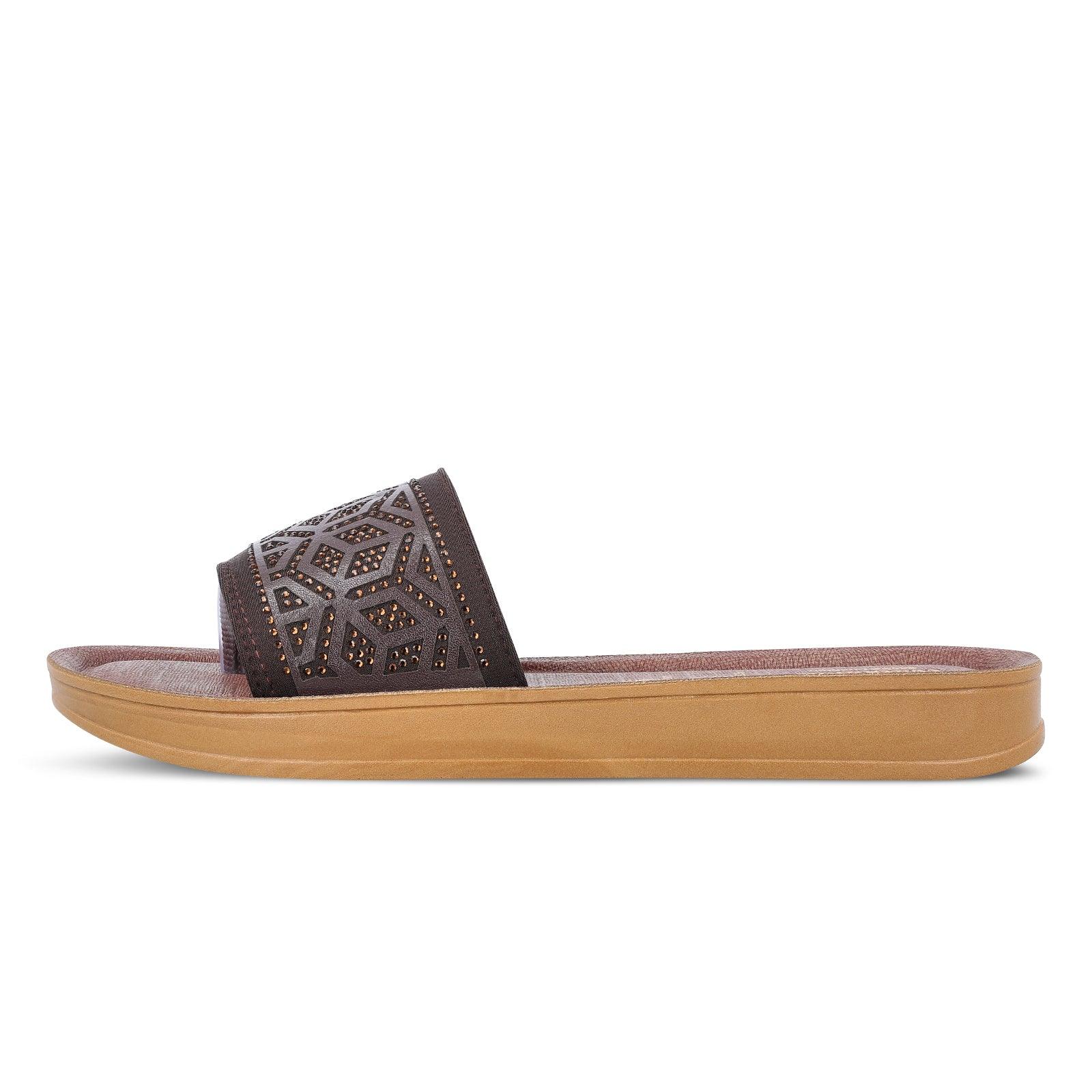 Women's Slide Sandals  - WE2355 Brown