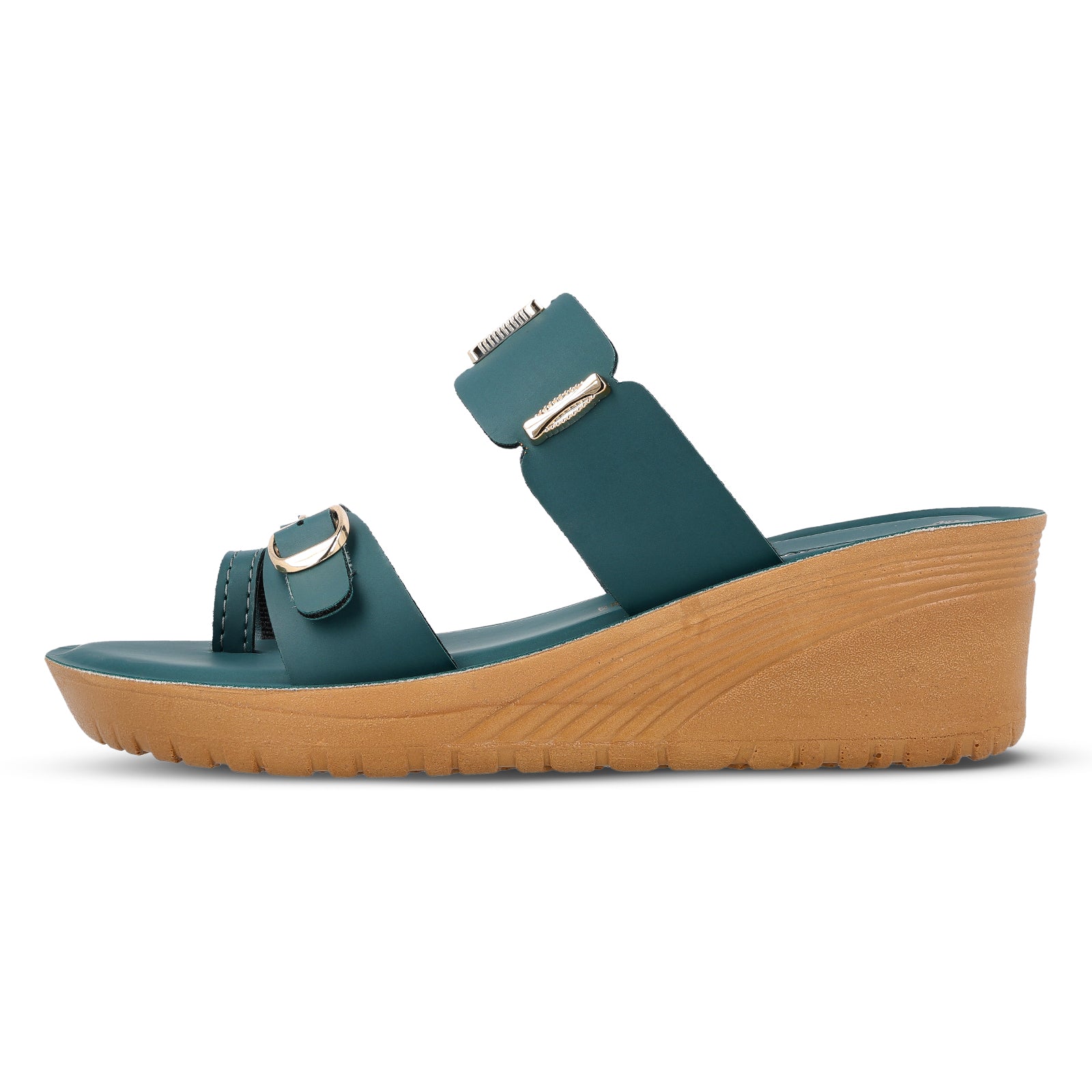 Women's Wedge Heel Sandals  - WLR74020 Green