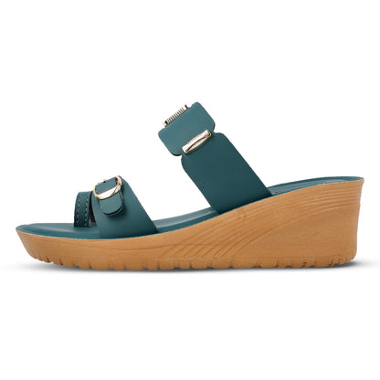 Women's Wedge Heel Sandals  - WLR74020 Green