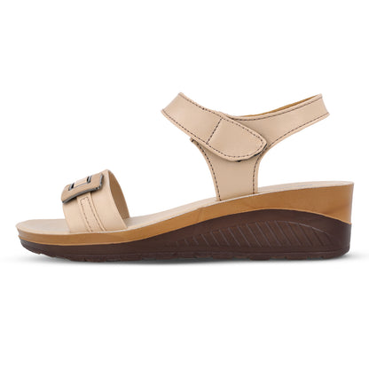 Women's Wedge Heel Sandals  - WLP77006 Cream