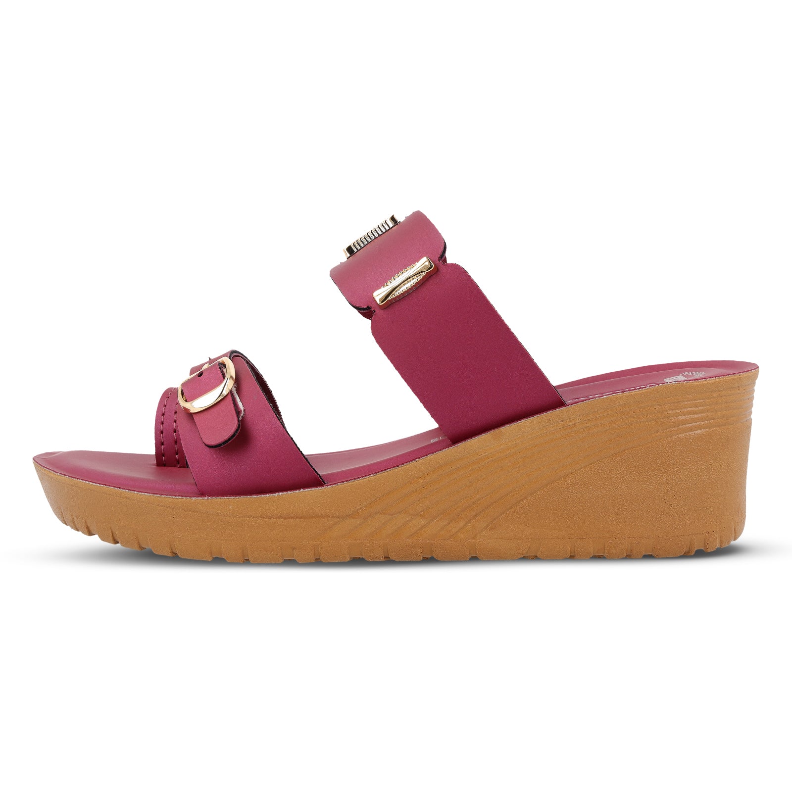 Women's Wedge Heel Sandals  - WLR74020 Maroon
