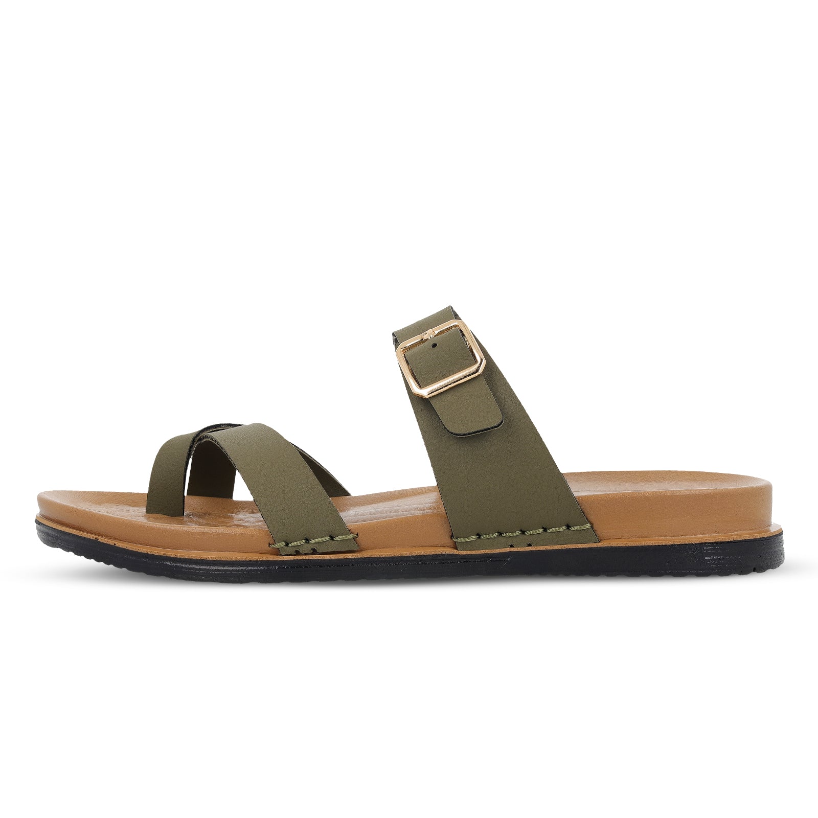 Women's Daily Wear Comfort Sandals - WLR72081 Olive
