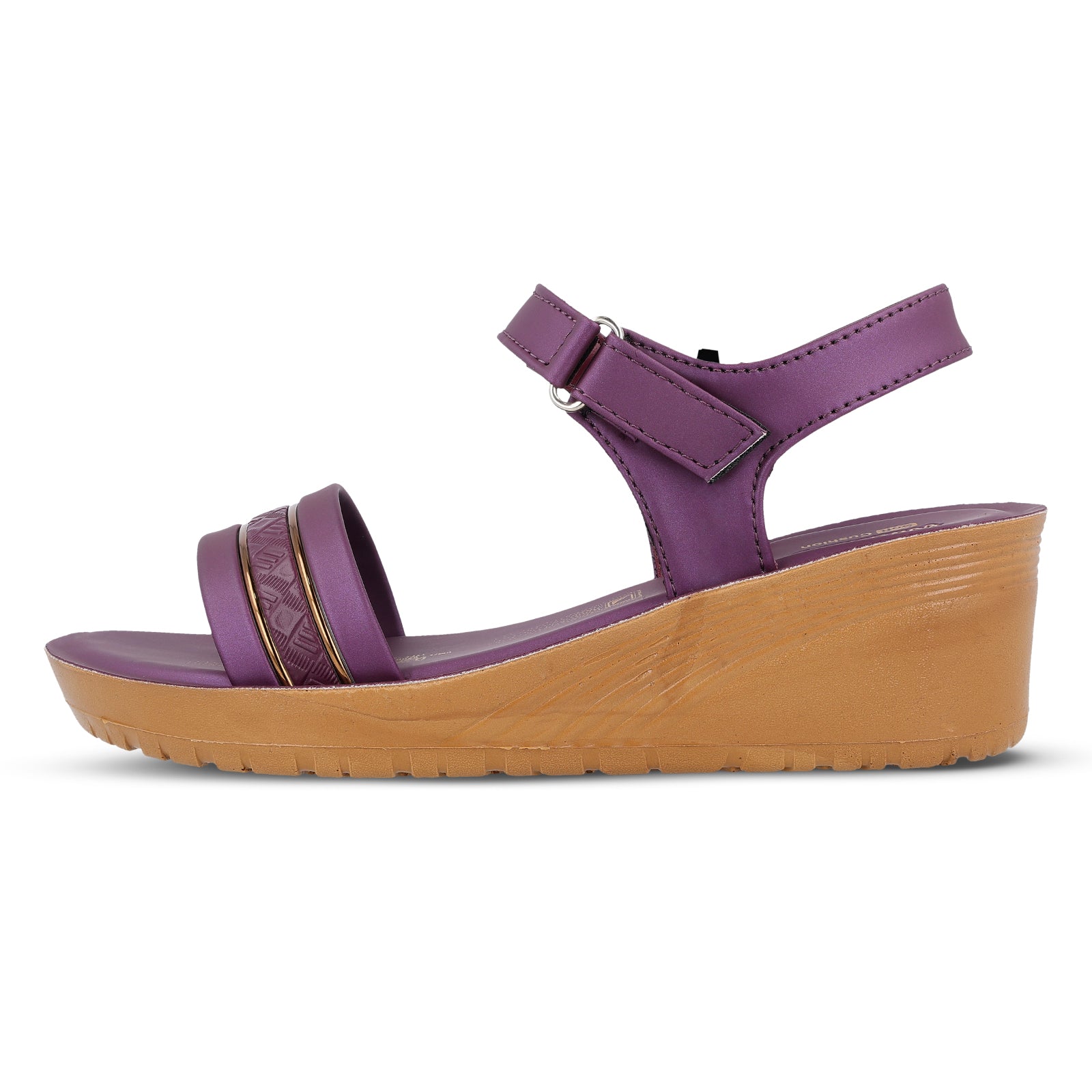 Women's Wedge Heel Sandals  - WLR77025 Plum