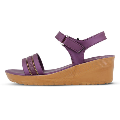Women's Wedge Heel Sandals  - WLR77025 Plum
