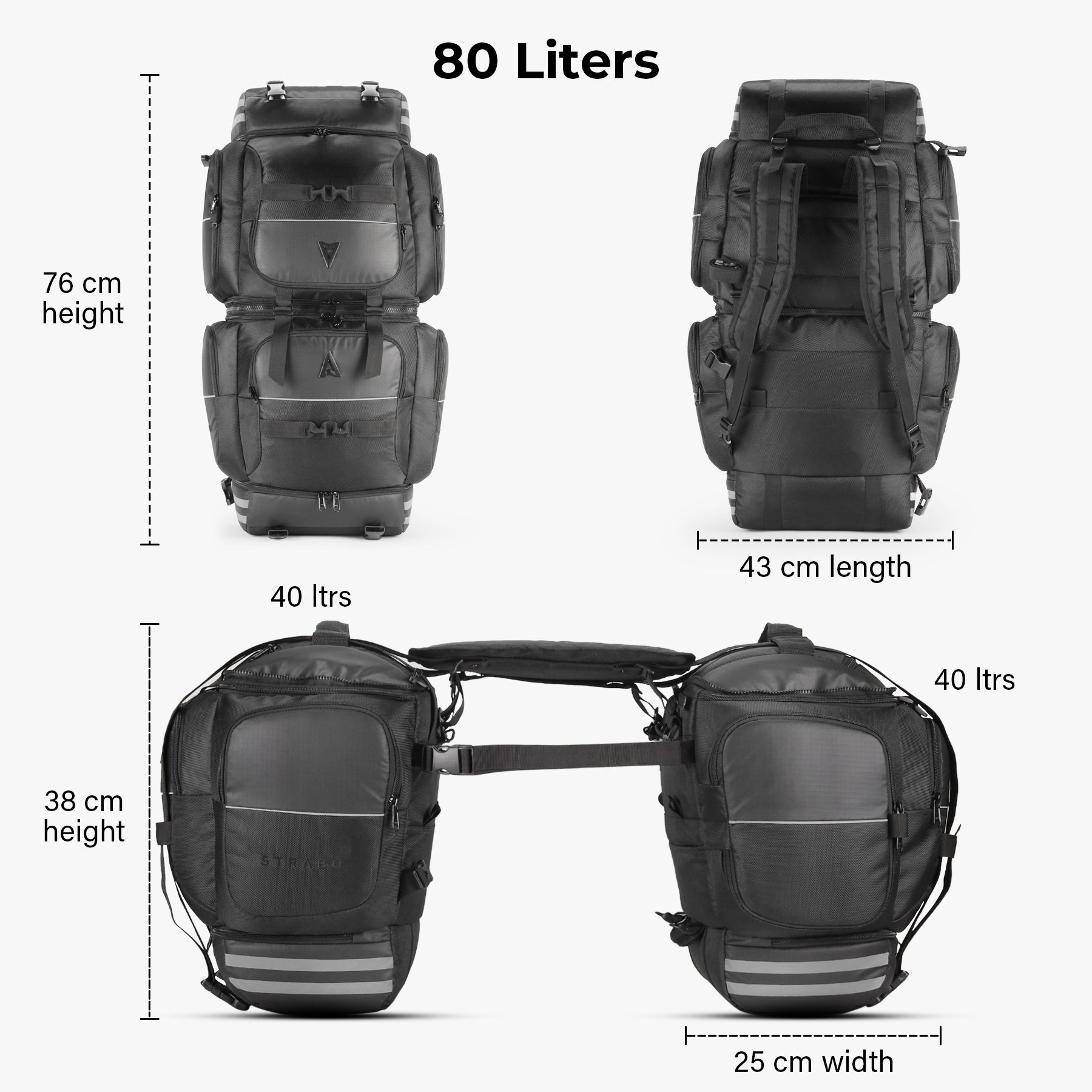 Daytona V2 Convertible Bike Saddle Bag / Trekking Bag