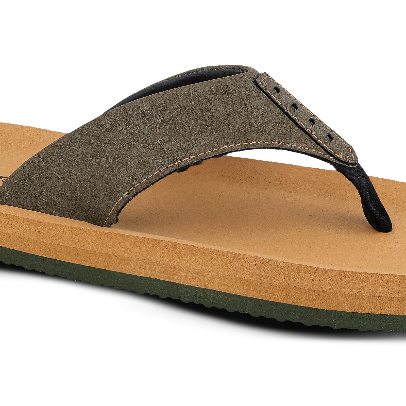 Men's Flip-Flops -FGR14300 Olive Tan