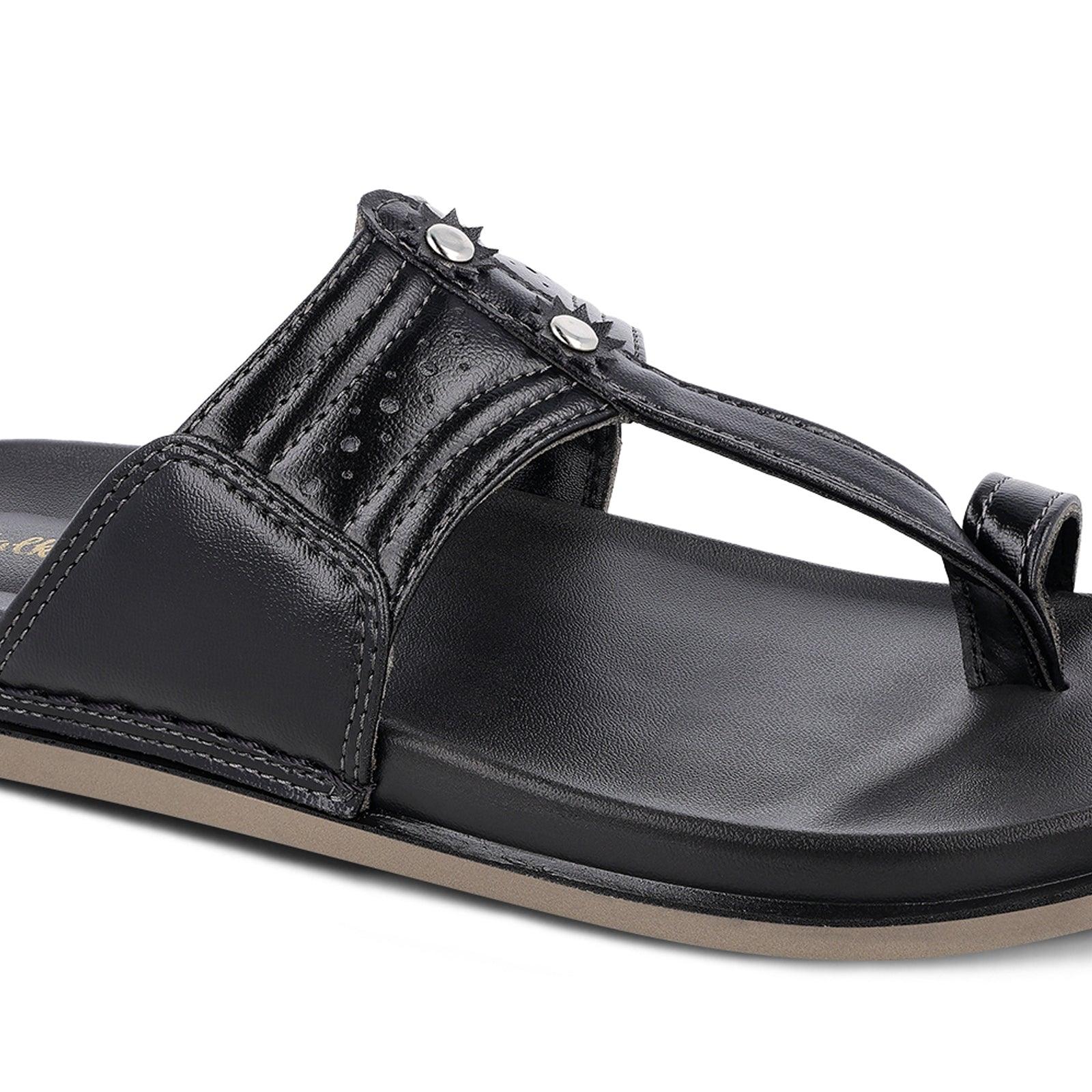 Men's  Traditional Chappal - WE1351 Black