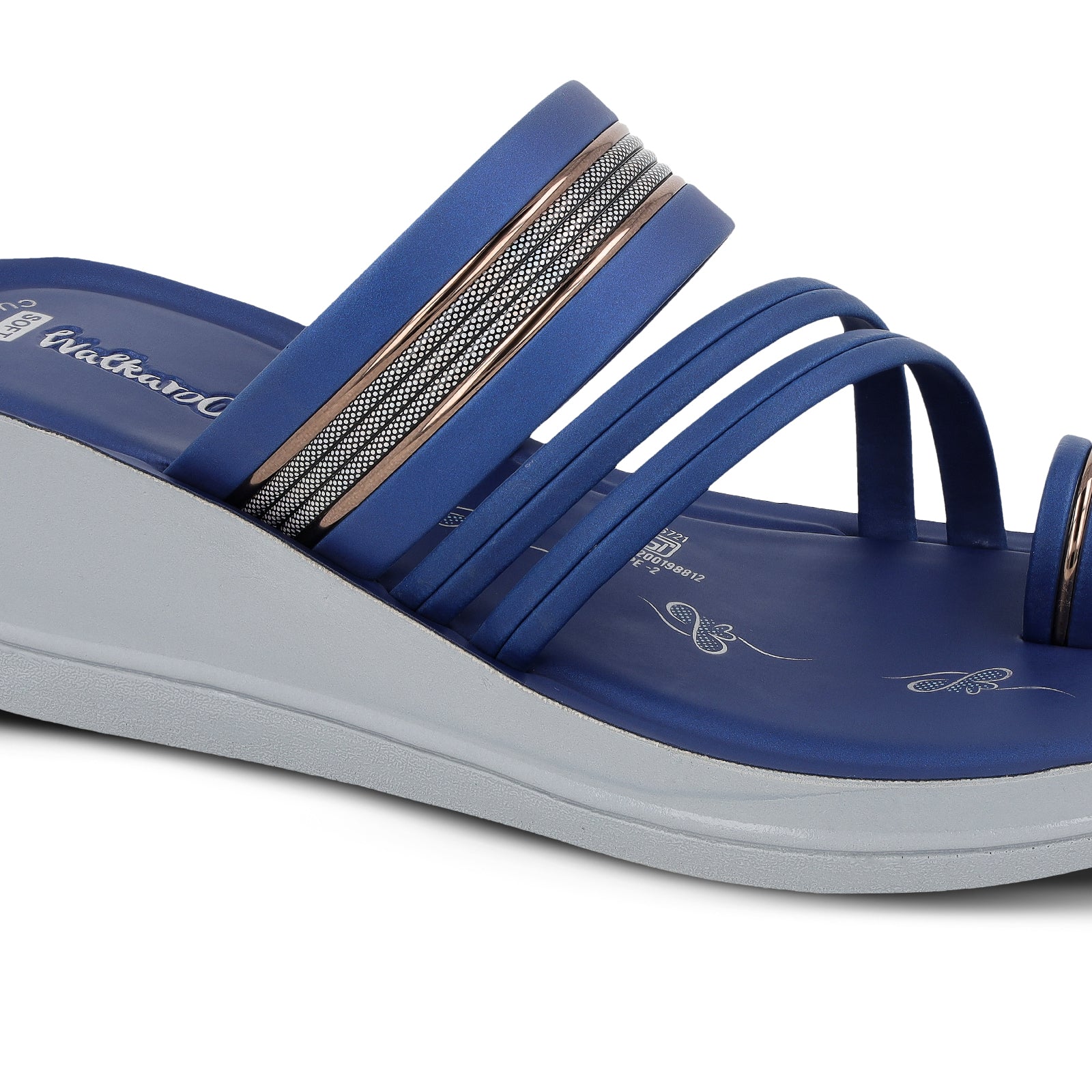 Women's Wedge Heel Sandals  - WLR72007 Navy Blue