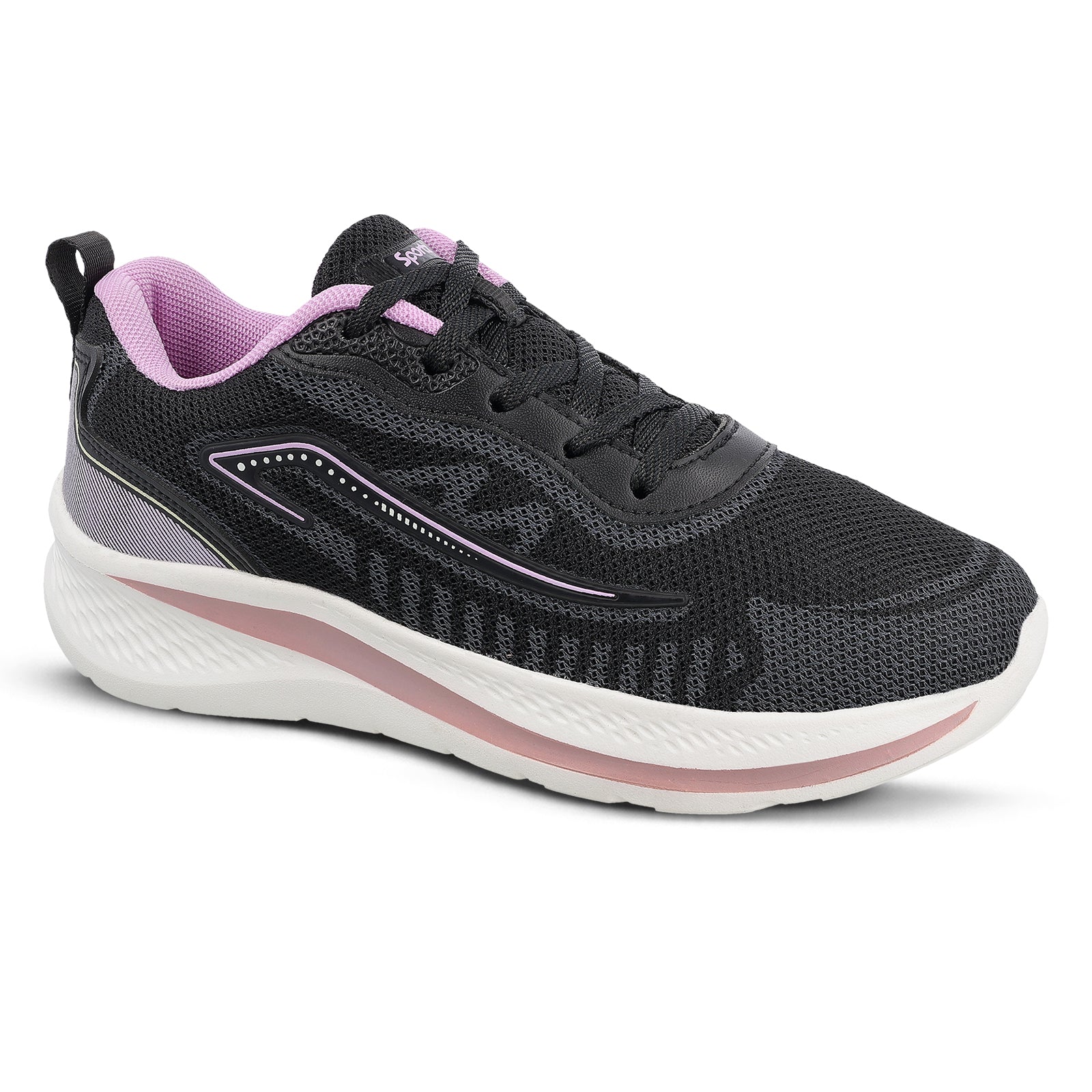 Women's Lace-up Sports Shoe - WS9918 Black