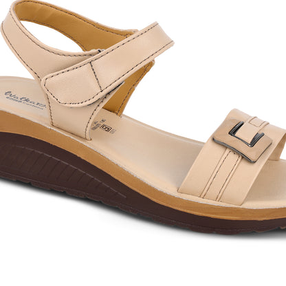 Women's Wedge Heel Sandals  - WLP77006 Cream