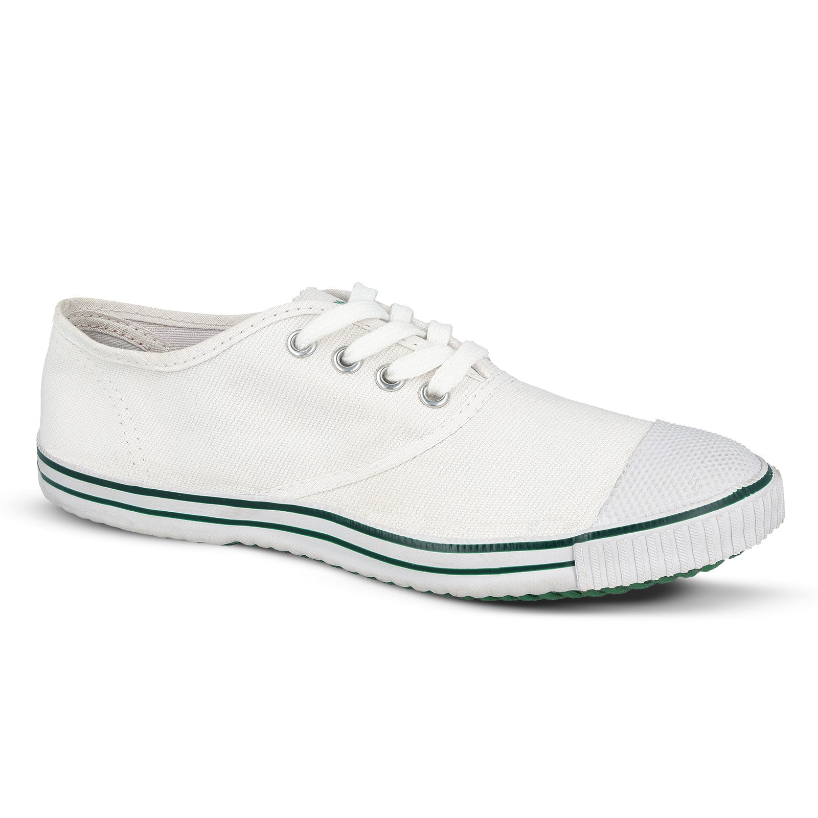 Kid's White Lace-up School Shoe - 566