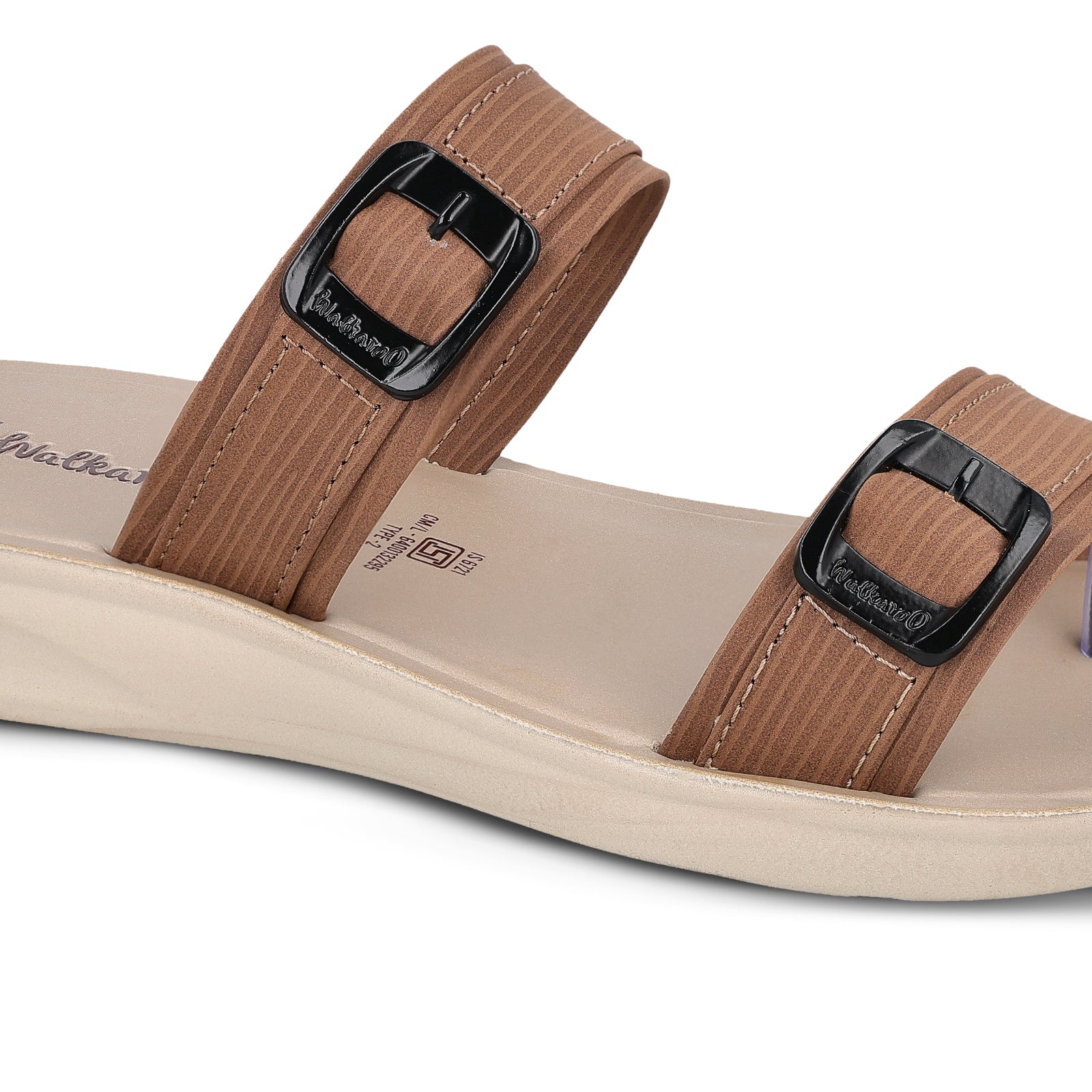 Women's Daily Wear Sandals  - WLR74003 Brown Cream
