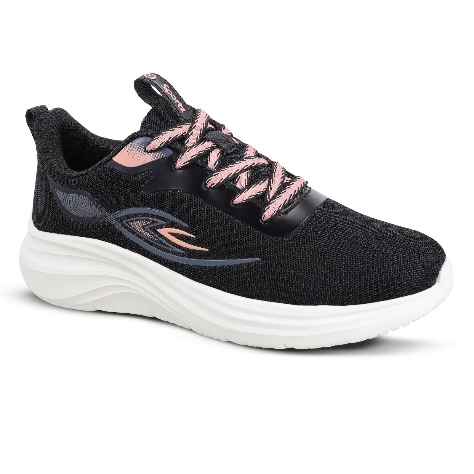 Women's Lace-up Sports Shoe - SLE22998 Black