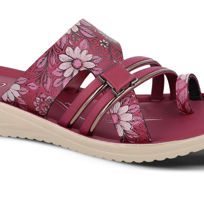 Women's Daily Wear Sandals - WLR75207 Maroon