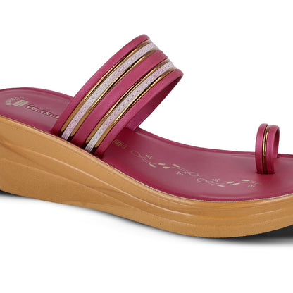 Women's Wedge Heel Sandals  - WLR74506 Maroon