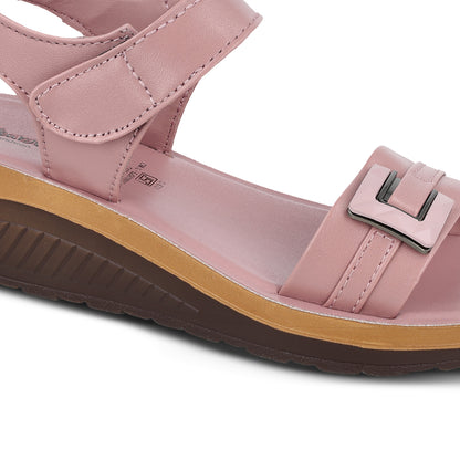 Women's Wedge Heel Sandals  - WLP77006 Rose Tan