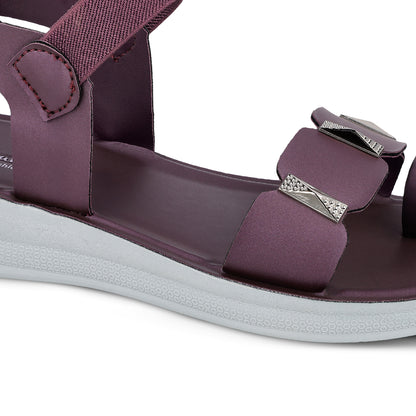 Women's Wedge Heel Sandals  - WLR77021 Purple