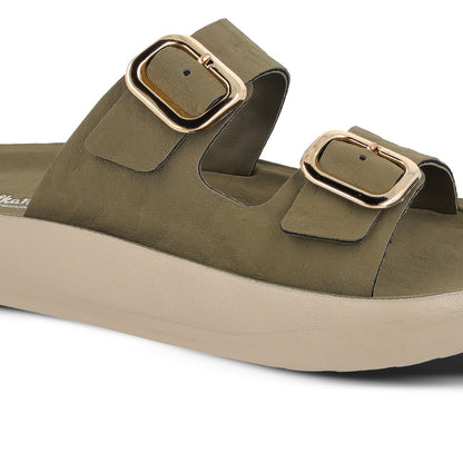 Women's Daily Wear Sandals - WLP74038 Olive