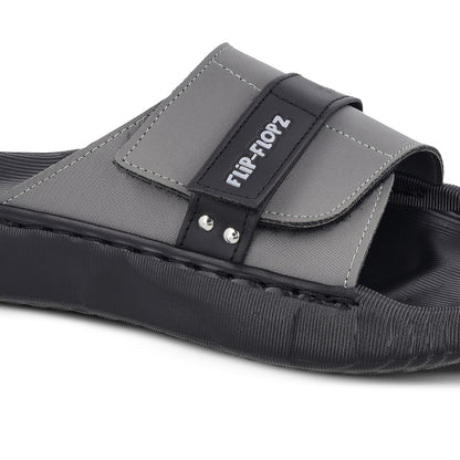 Men's Flip Flops- FGR41706 Black Grey