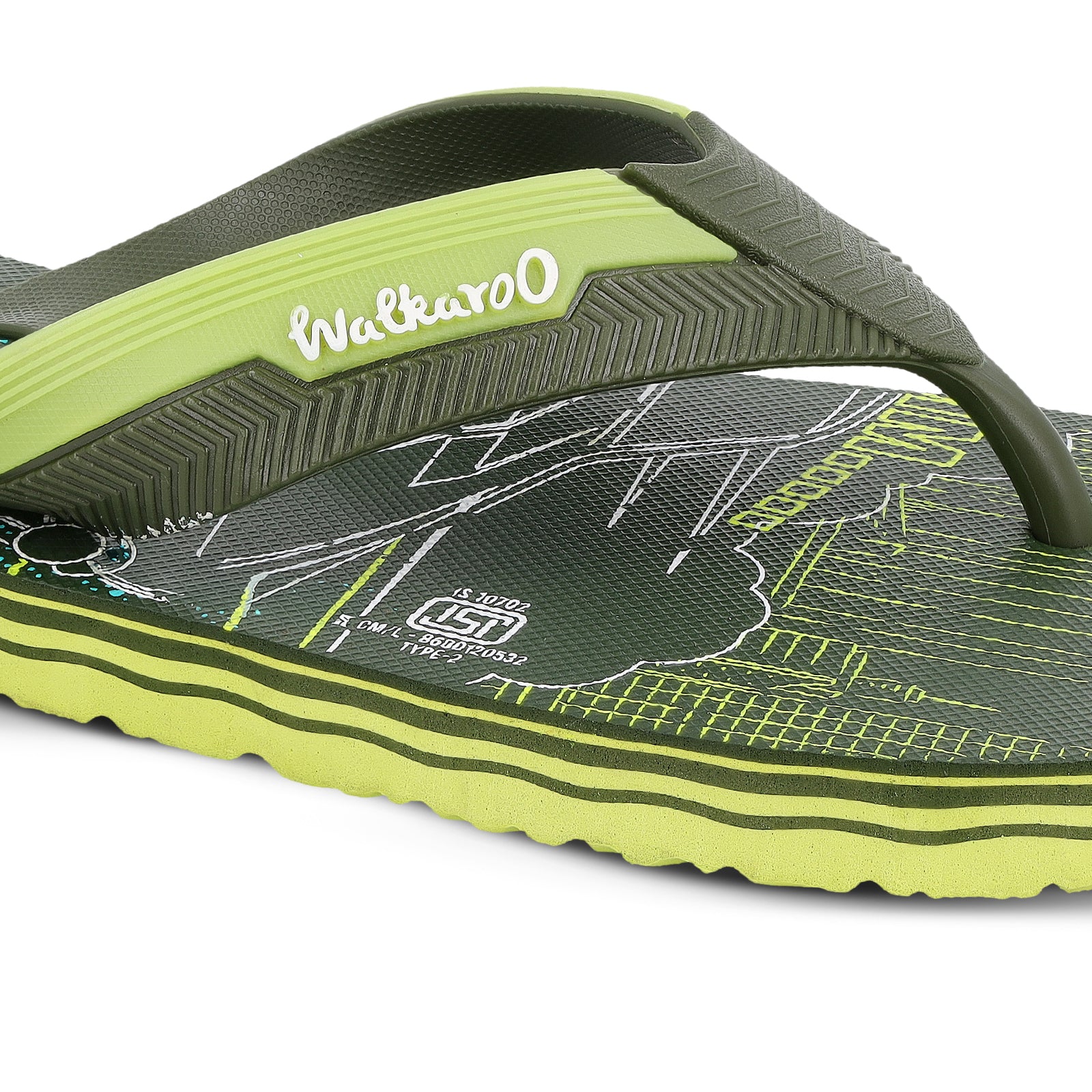 Men's Hawai Slippers - HG187 Olive Lemon