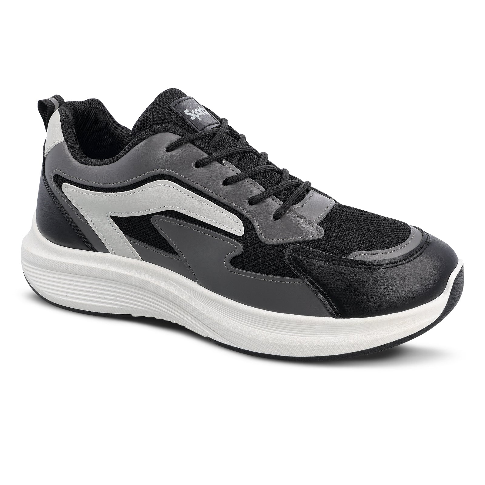 Men's Lace-up Walking Shoes - WS9129 Black Grey